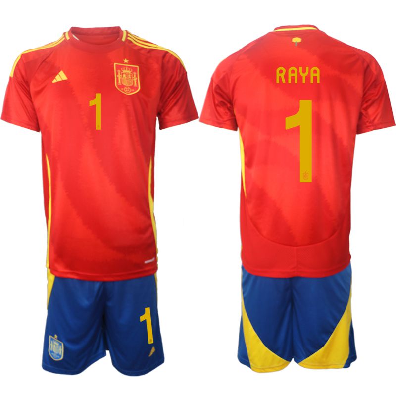Men 2024-2025 Season Spain home red #1 Soccer Jersey->spain jersey->Soccer Country Jersey